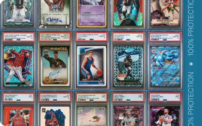 Grid of graded and authenticated trading cards
